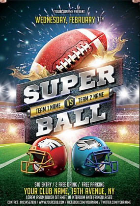 50 Best Super Bowl Flyer Print Templates 2016 - Frip.in