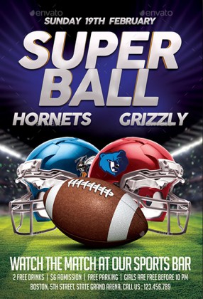 50 Best Super Bowl Flyer Print Templates 2016 Frip in
