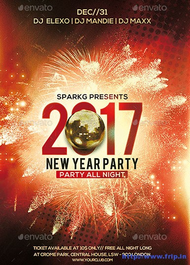 85 Best New Year Flyer Print Templates 2017 | Frip.in