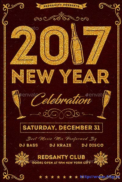 85 Best New Year Flyer Print Templates 2017 | Frip.in