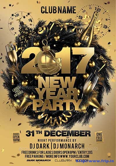 85 Best New Year Flyer Print Templates 2017 | Frip.in