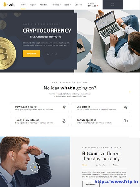 12 Best Cryptocurrency Bitcoin Website Templates 2019 Frip In - 