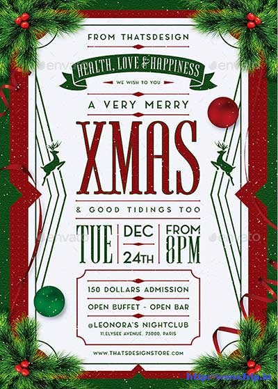 80 Best Christmas Party Flyers Print Templates 2020 | Frip.in