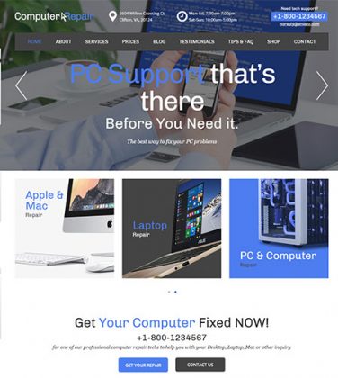 computer repair services wordpress theme nulled
