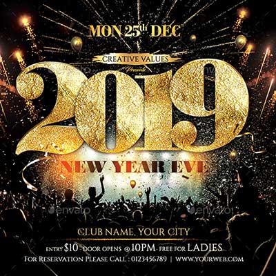 60 Best New Year Flyer Print Templates 2020 | Frip.in