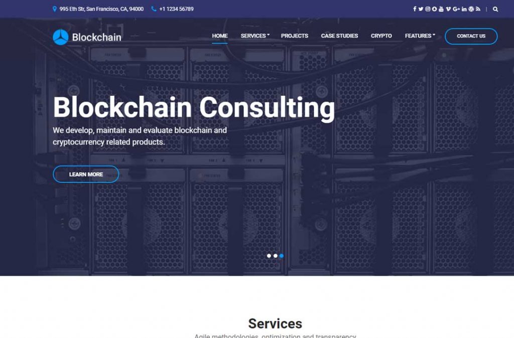 blockchain wordpress theme